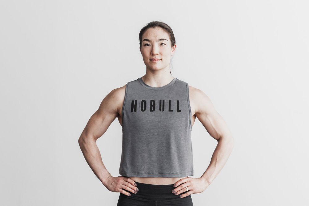 NOBULL Women's Muscle Tank Tops - Dark Grey - Ireland (9027ILHCS)